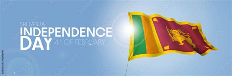 Sri Lanka Happy Independence Day Greeting Card Banner With Template