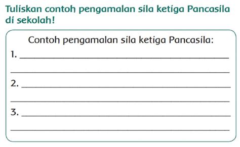 Tuliskan Contoh Pengamalan Sila Ketiga Pancasila Di Sekolah Tema 1