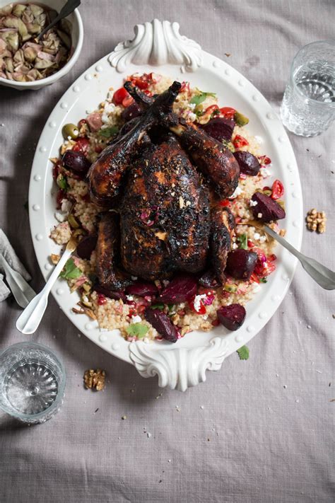 Marinate the chicken for up to 24 hours. harissa rose roast chicken with couscous salad | Harissa ...