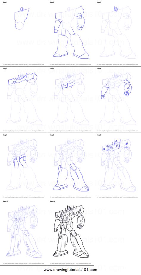 How To Draw Optimus Prime From Transformers Printable Step