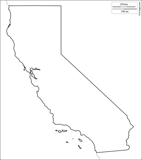 The State Of California Is Shown In Black And White As Well As An
