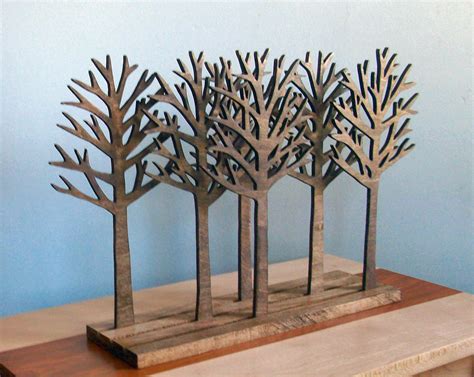 Forest Wood Sculpture Art Rustic Home Decor By Elwoodworks On Etsy