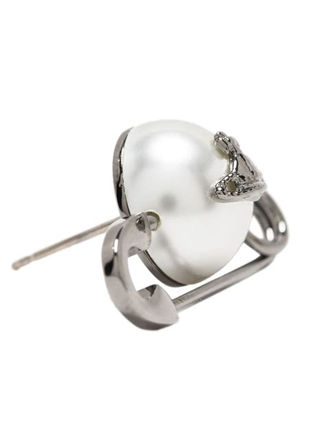 Vivienne Westwood Safety Pin Pearl Earrings Farfetch