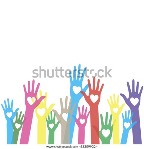 Colorful Caring Hands Hearts Vector Logo Stock Vector Royalty Free