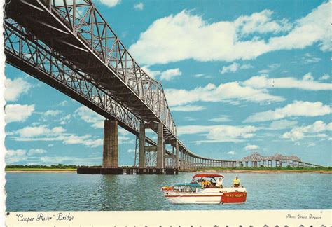 Post Card Showing The Old Cooper River Bridge That Crossed The Cooper