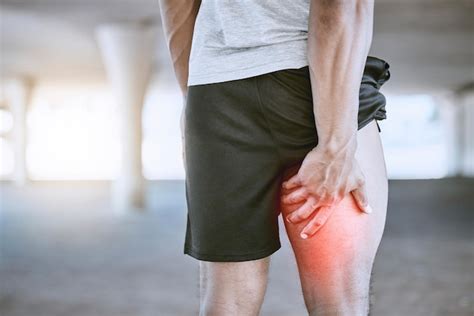 Premium Photo Sports Man Runner And Thigh Injury To Hamstring Muscle