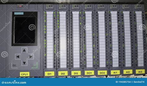 Close Up Programmable Logic Controller Automation Of Production
