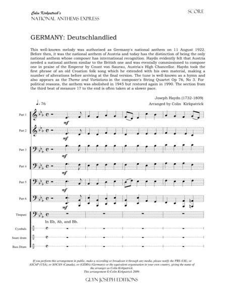 Germany National Anthem Deutschlandlied By Joseph Haydn 1732 1809