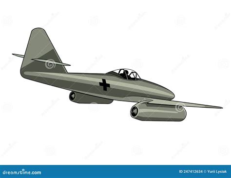 Me 262 Fighter Jet Plane 1944 Ww Ii Aircraft Stock Vector