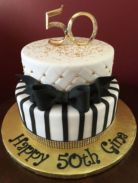 That said, 50th birthday cakes don't really have to be elaborate, though. Black and Gold 50th Birthday Cake | 50th birthday cake ...