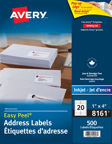 Avery 8161 Easy Peel White Return Address Labels For Inkjet Printer