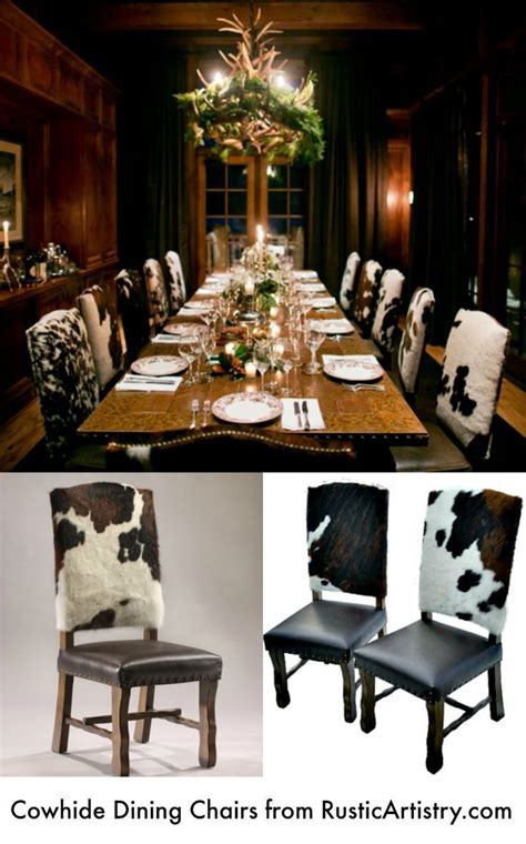 Rustic kitchen & dining room chairs : Western Cowhide and Leather Dining Chairs, Bar Stools ...