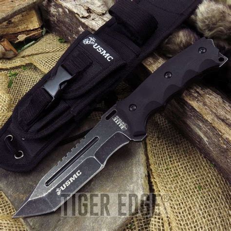 Elite Tactical Official Usmc Fixed Blade Tanto Combat Knife W Molle Sheath