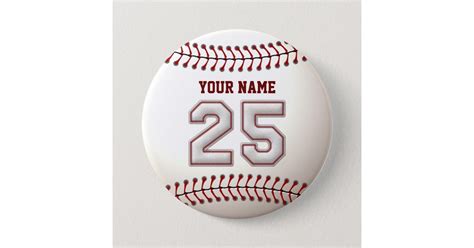 Baseball Stitches Player Number 25 And Custom Name 75 Cm Round Badge
