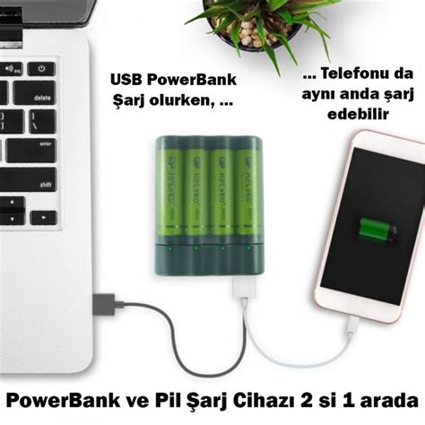 Gp Powerbank 10800 Mah 4x 2700 Aa Şarjlı Pİl Ve Aaa Şarj Cihazı
