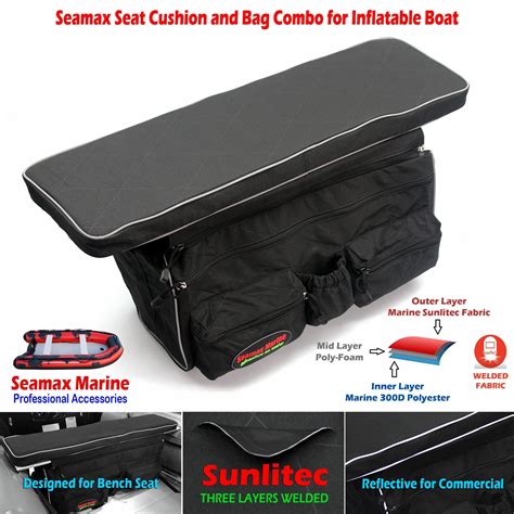 Seamax Sunlitec Inflatable Boat Bench Seat Cushion And Detachable Seat