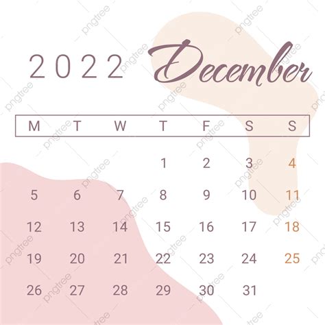 December Calendar Vector Hd Images December 2022 Calendar In