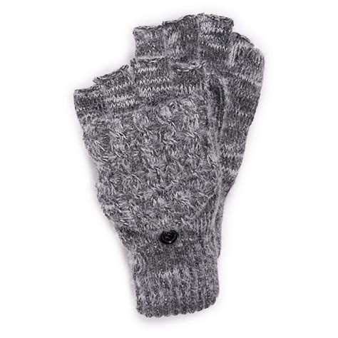 Womens Muk Luks Cable Knit Flip Top Mittens