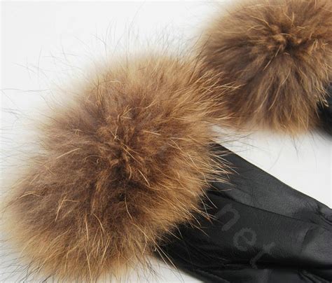 buy wholesale fashion women winter warm thick raccoon fur cuff genuine sheepskin leather gloves
