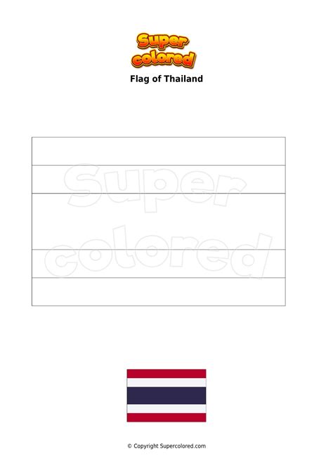 Coloring Page Flag Of Thailand Supercolored Com