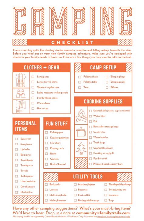 Cabin Camping Checklist Printable Printable Word Searches
