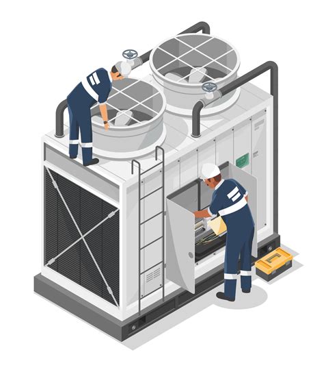 Industrial large Air Conditioner Engineer Maintenance Service on roof