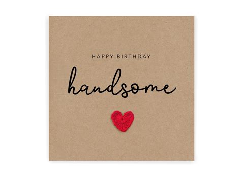 Happy Birthday Handsome Card Simple Birthday Card For Etsy Uk