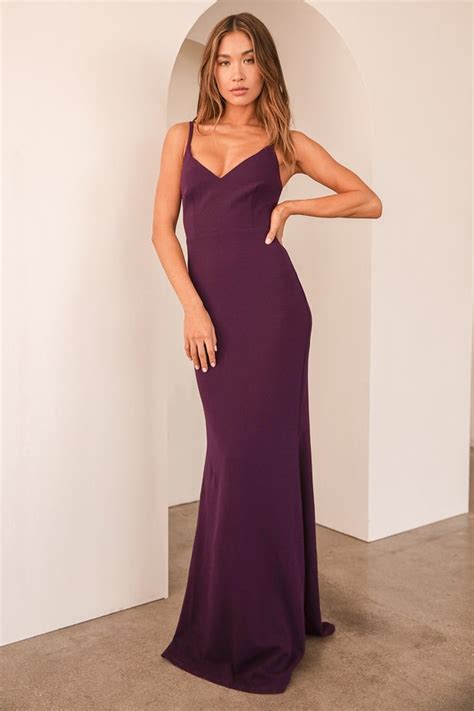 Classy Purple Dress Mermaid Maxi Dress Backless Maxi Dress Lulus