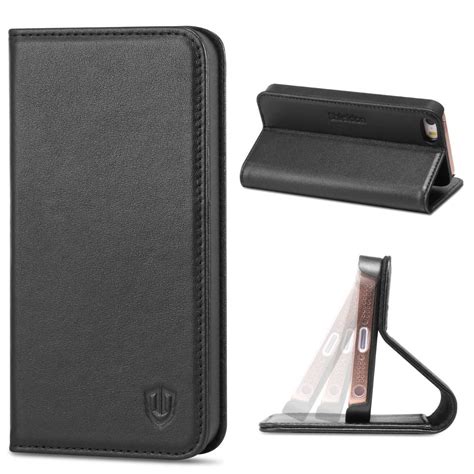 Shieldon Iphone 5s Flip Case Genuine Leather Wallet Covere