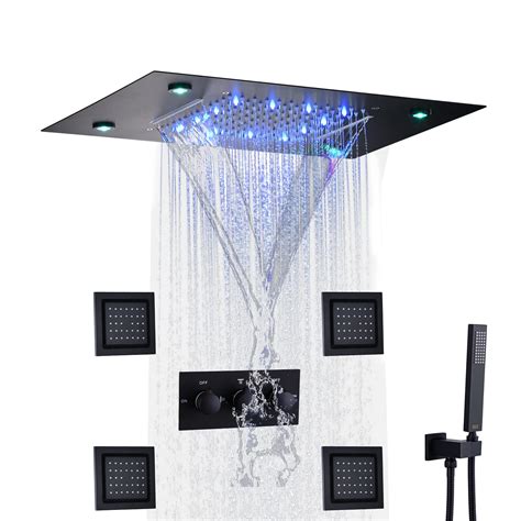 buy dulabrahe waterfall and rain shower system faucet set 14 x 20 inch led ceiling rainfall