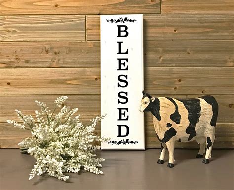 Blessed Vertical Wood Sign With Inspirational Christian Etsy