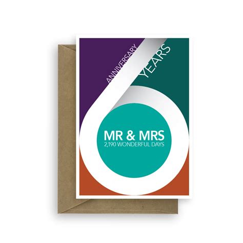 6th Wedding Anniversary Card For Husband Or Wife Stu Art Concepts