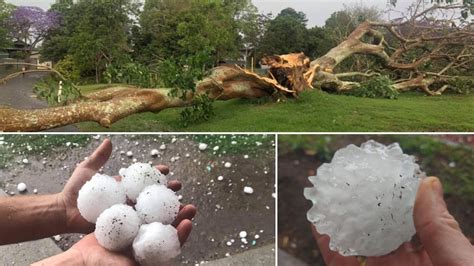 Brisbane Weather Super Cell Fury Nine Storm Cells 13cm Giant Hail Roof Collapse The Chronicle