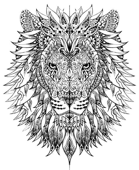 Hard Coloring Page For Adults Lion Coloring Page Animal Coloring Home