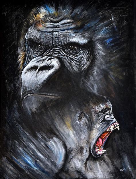 Gorilla Painting By Katerina A Cechova Fine Art America