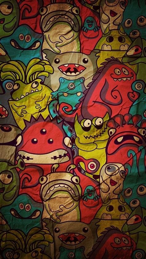 Cartoon Monsters Pattern Iphone 6 6 Plus And Iphone 54