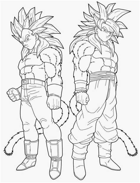 Dibujo De Goku Y Vegeta Fase 4 De Drago Super Coloring Pages Dragon