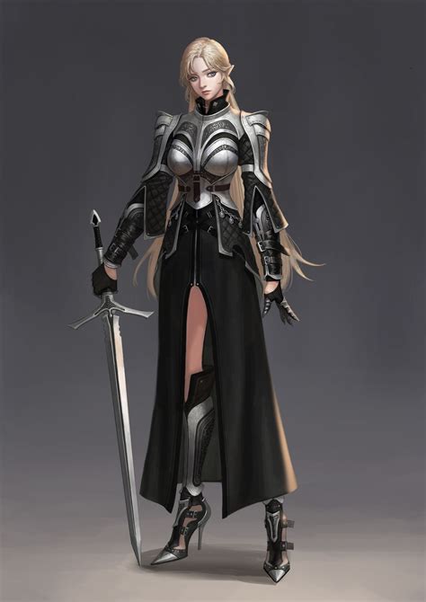 Artstation Knight Kim Ji Hyun Warrior Woman Female Knight