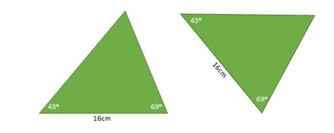 Two pairs of corresponding angles and a pair of opposite sides are equal in both triangles. Congruent Triangles