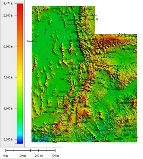 Topographical Map Of Utah Map Of The World