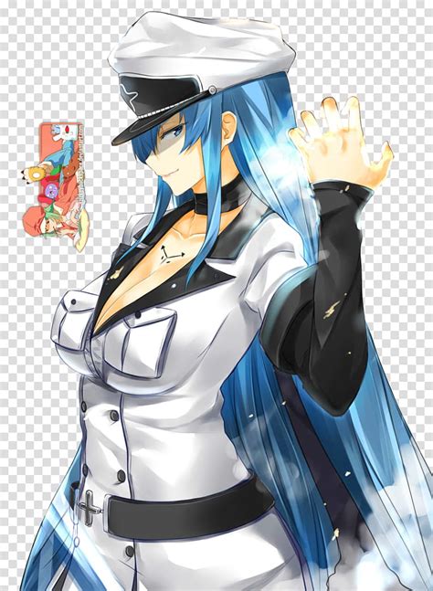 Esdeath Akame Ga Kill Render Woman With Blue Hair And White And