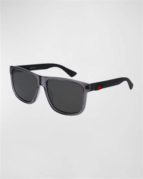 gucci polarized square acetate sunglasses gray neiman marcus