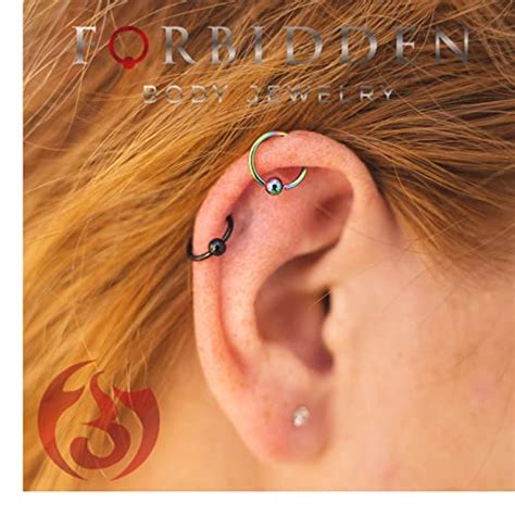 Forbidden Body Jewelry 316l Surgical Steel Captive Bead Piercing Hoop Pair 10g 12g 14g 16g 18g