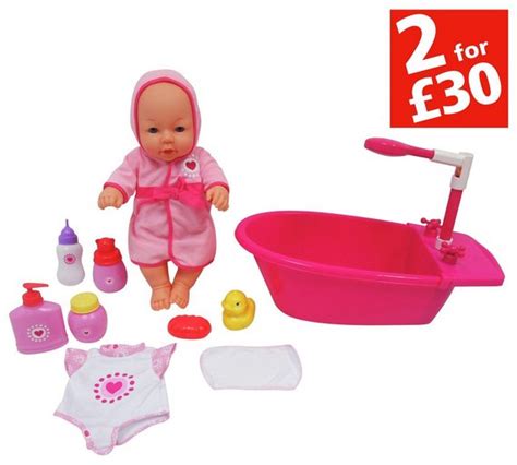 Buy Chad Valley Babies To Love 12 Piece Doll And Bathtime Set At Argos
