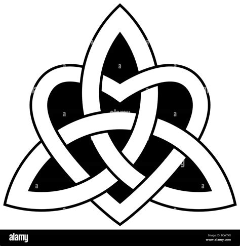 3 Point Celtic Trinity Knot Triquetra Interlaced With A Heart For