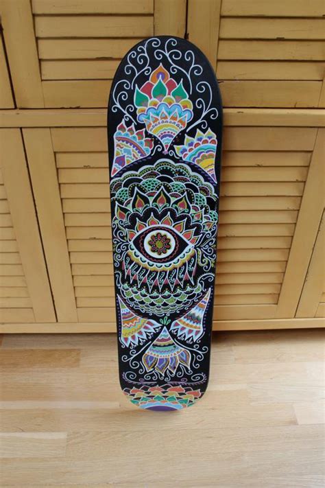 Trippy Hand Painted Skateboard Woahdude