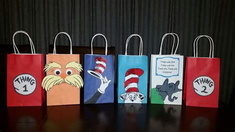 Dr Seuss Party Favor Gift Bags Dr Suess Birthday Party Ideas Dr