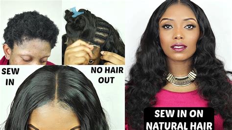 Diy How To Do Full Sew In Weave No Leave Out On Short Natural Hair