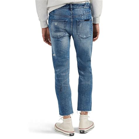 Ksubi Denim Chitch Chop Distressed Slim Jeans In Md Blue Blue For