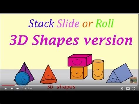 Stack Slide or Roll 3D shapes song (3D Shapes Version) - YouTube
